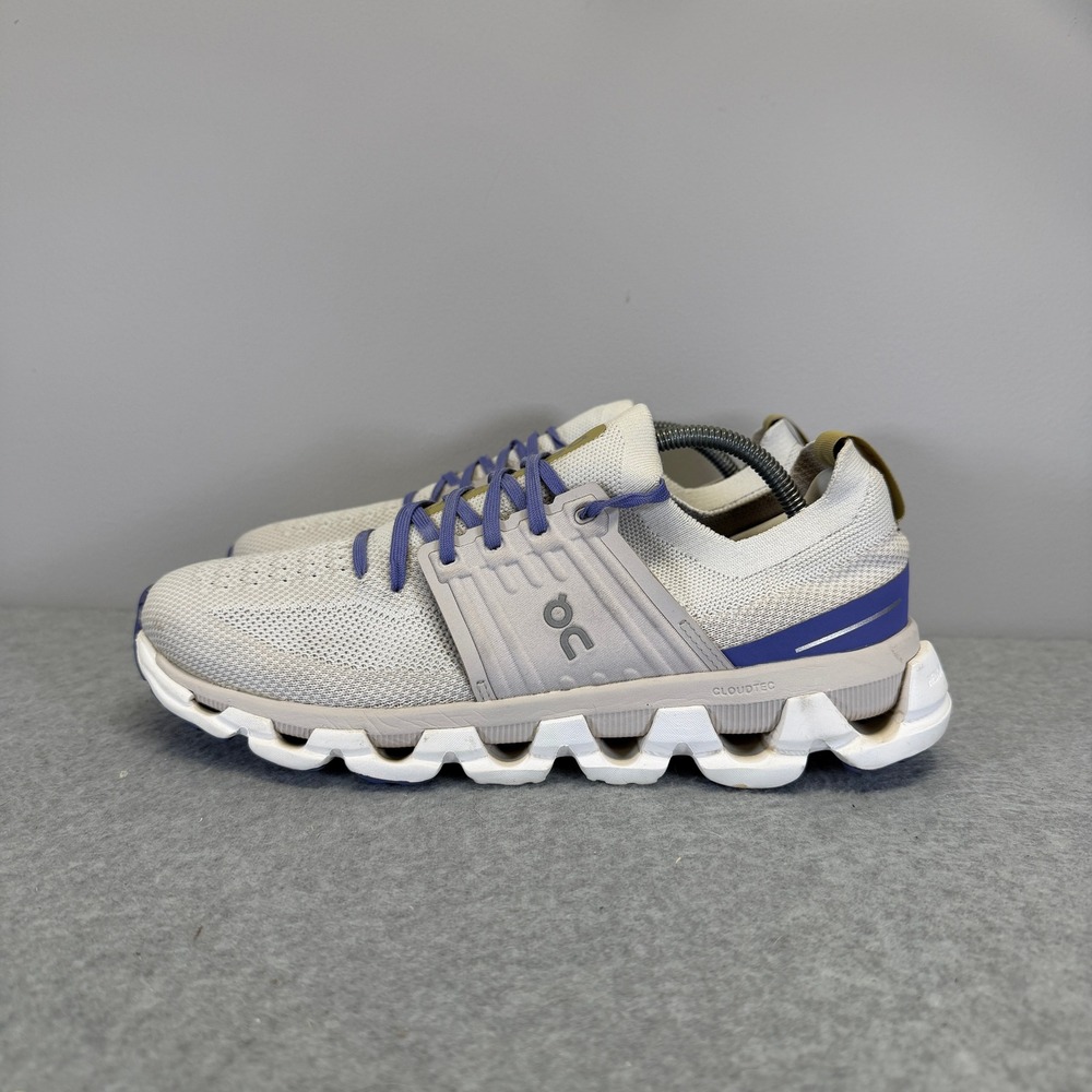 On Running Cloudswift Womens Shoes Size 9 White Purple Low Top Athletic Sneakers